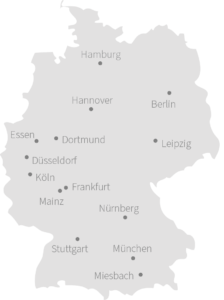 Deutschlandkarte Stuzubi Standorte Messestandorte