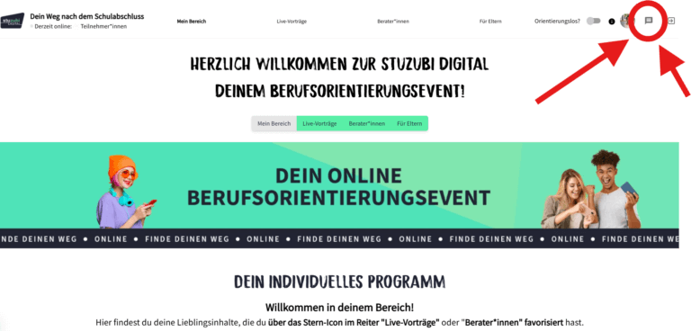 Stuzubi Digital 2025 Mein Bereich Screenshot