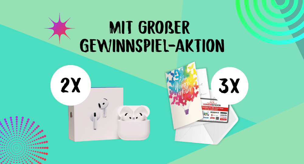 Stuzubi Digital Bundesweit 40 Gewinnspiel-Aktion der Stuzubi Digital: 2x Air Pods 4 und 3x 30€ Wunschgutschein