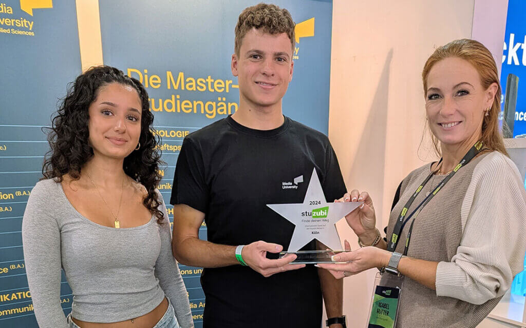 Preisverleihung des Stuzubi Stars für die Ausbildungsmesse Köln Stuzubi Berufsporträt auf YouTube, Ausbildung © Stuzubi GmbH