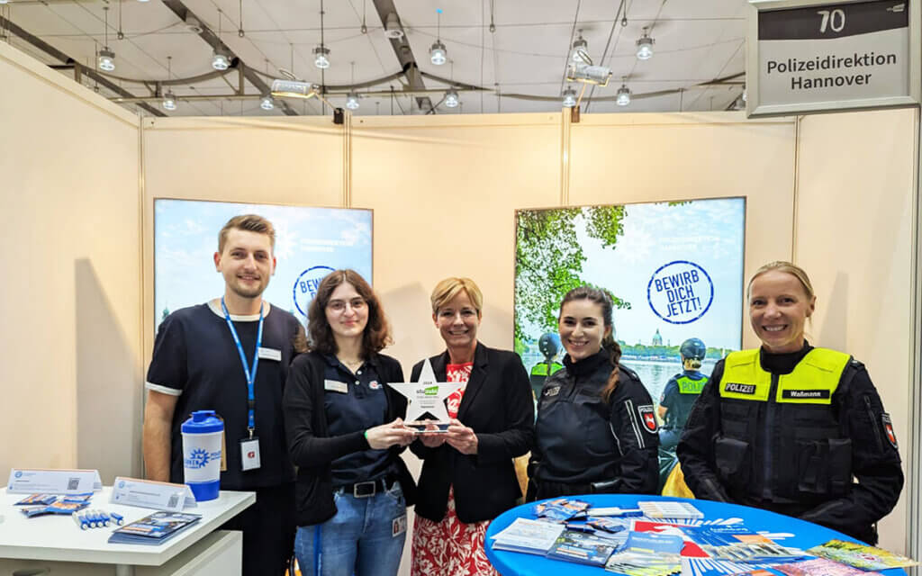 Preisverleihung auf der Ausbildungsmesse Stuzubi in Hannover an die Polizeidirektion Hannover