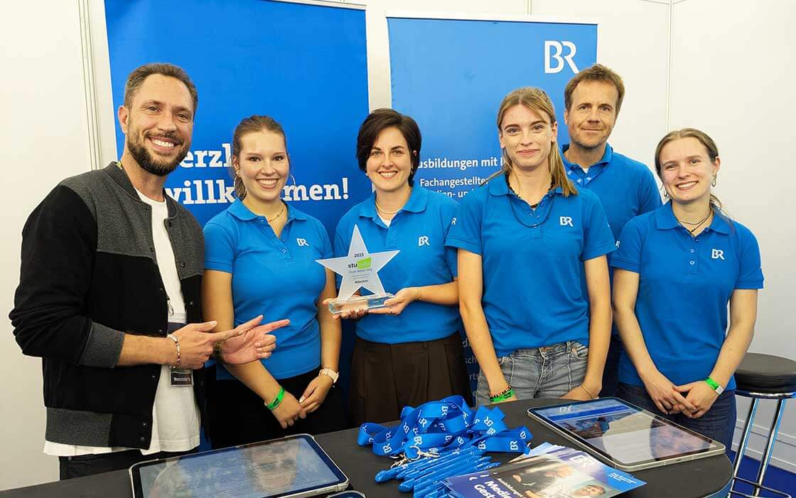 Stuzubi Star geht auf der Ausbildungsmesse München an den Bayerischen Rundfunk © Stuzubi GmbH